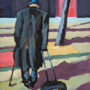 Mann mit Trolley